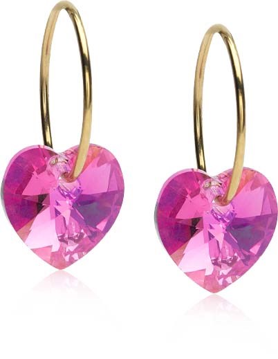Ear Ring 14 mm, Heart 10 mm, Rose