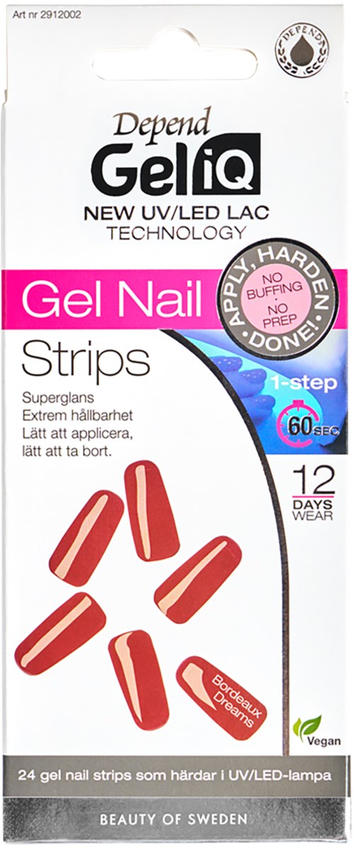 Cosmetic Gel iQ Gel Nail Strips Bordeaux Dreams