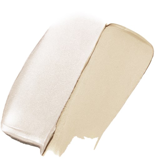 Två glassstavar, en med vit beläggning och den andra med beige beläggning, visas bredvid varandra.