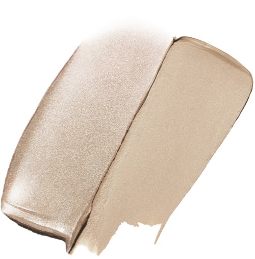 Två beige makeup-svamp eller sponge, en med ett glänsande yta, ligger överlappande.