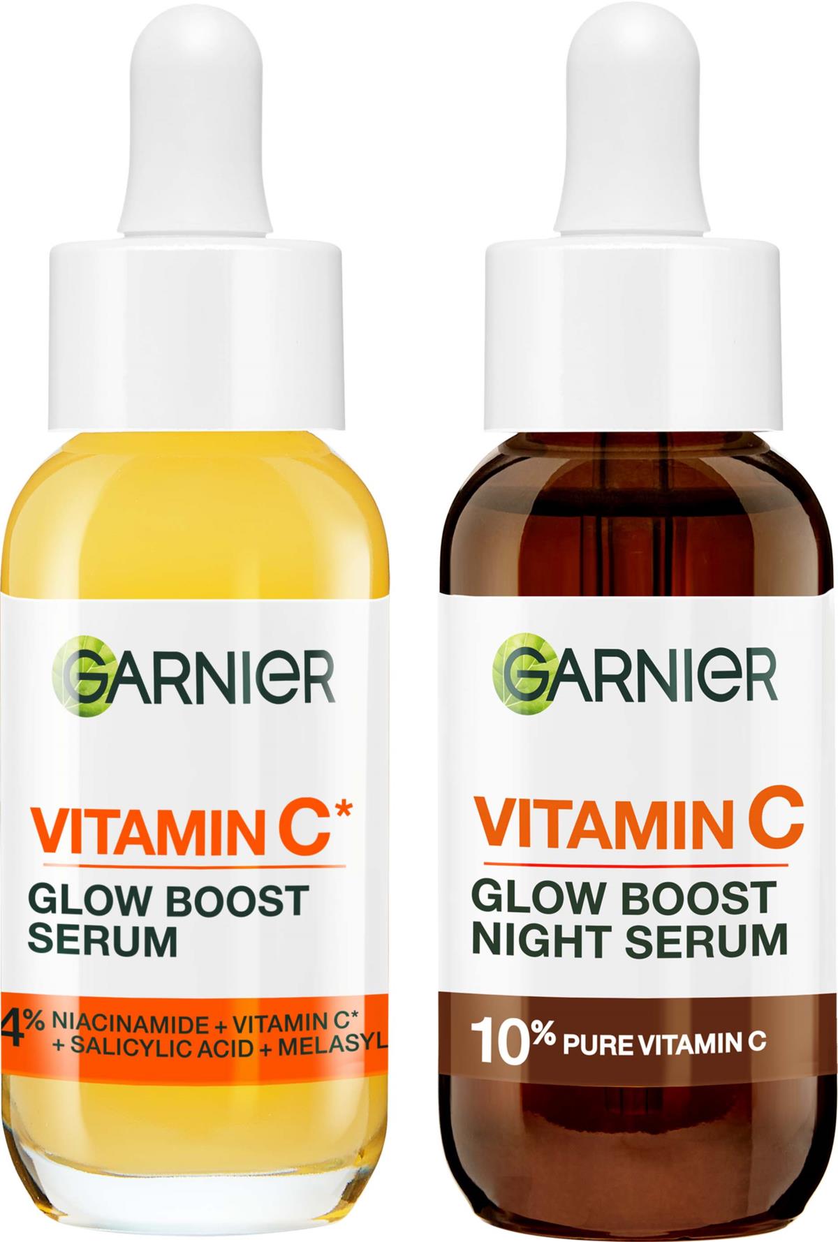 Garnier Vitamin C* Bundle Glow Boost Serum 30 ml & Night Serum 30 ml ...