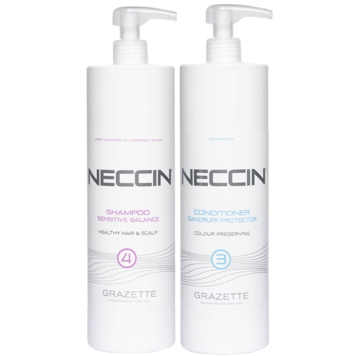 Neccin No4 Sensitive Balance Shampoo 1000 ml & No.3 Dandruff Prot