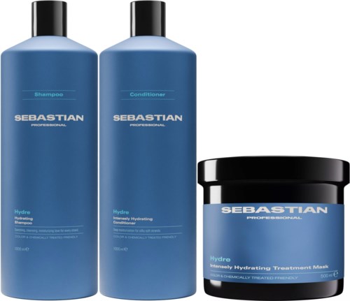 Sebastian Professional Hydre Bundle Highly Hydrating Shampoo 1000 ml & Conditioner 1000 ml & mask 500 ml