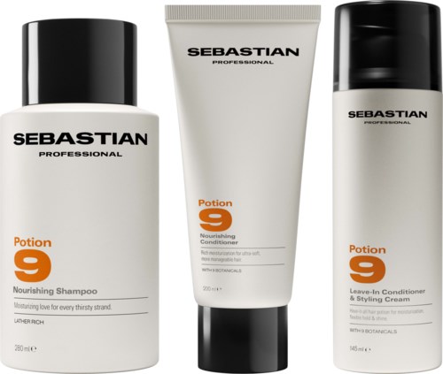 Sebastian Professional Potion 9 Bundle Nourishing Shampoo 280 ml & Conditioner 200 ml & Leave-In Conditioner & Styling Cream 145 ml