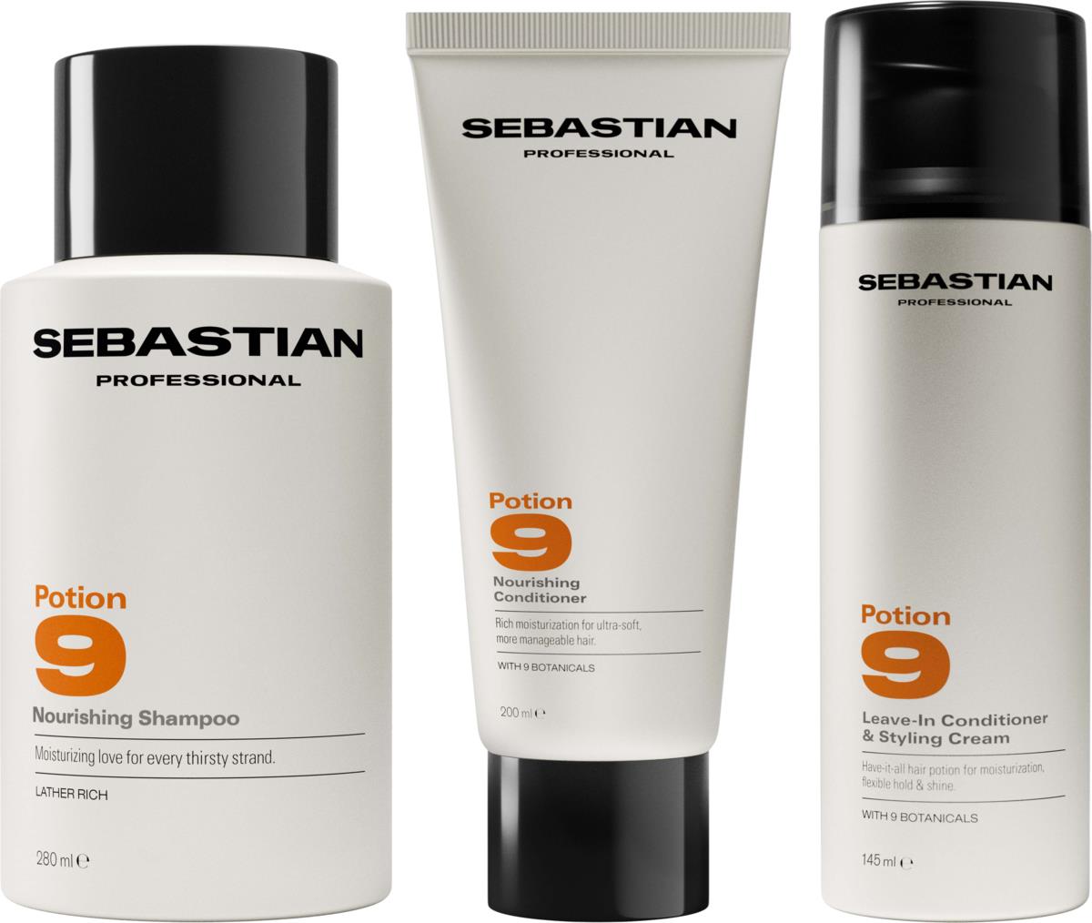 Sebastian Professional Potion 9 Bundle Nourishing Shampoo 280 ml & Conditioner 200 ml & Leave-In Conditioner & Styling Cream 145 ml
