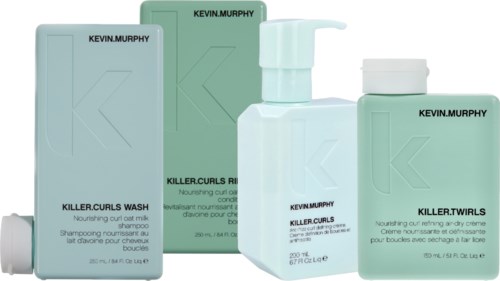 Kevin Murphy Killer Curls Bundle Wash 250 ml & Rinse 250 ml & Anti-frizz Creme 200 ml & Air-Dry Creme 150 ml