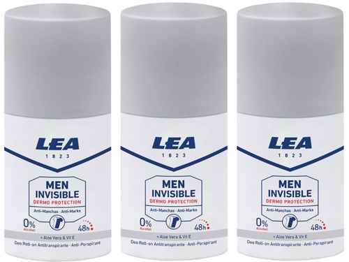 LEA Men Invisible Dermo Protection Deo Roll On 50 ml x 3