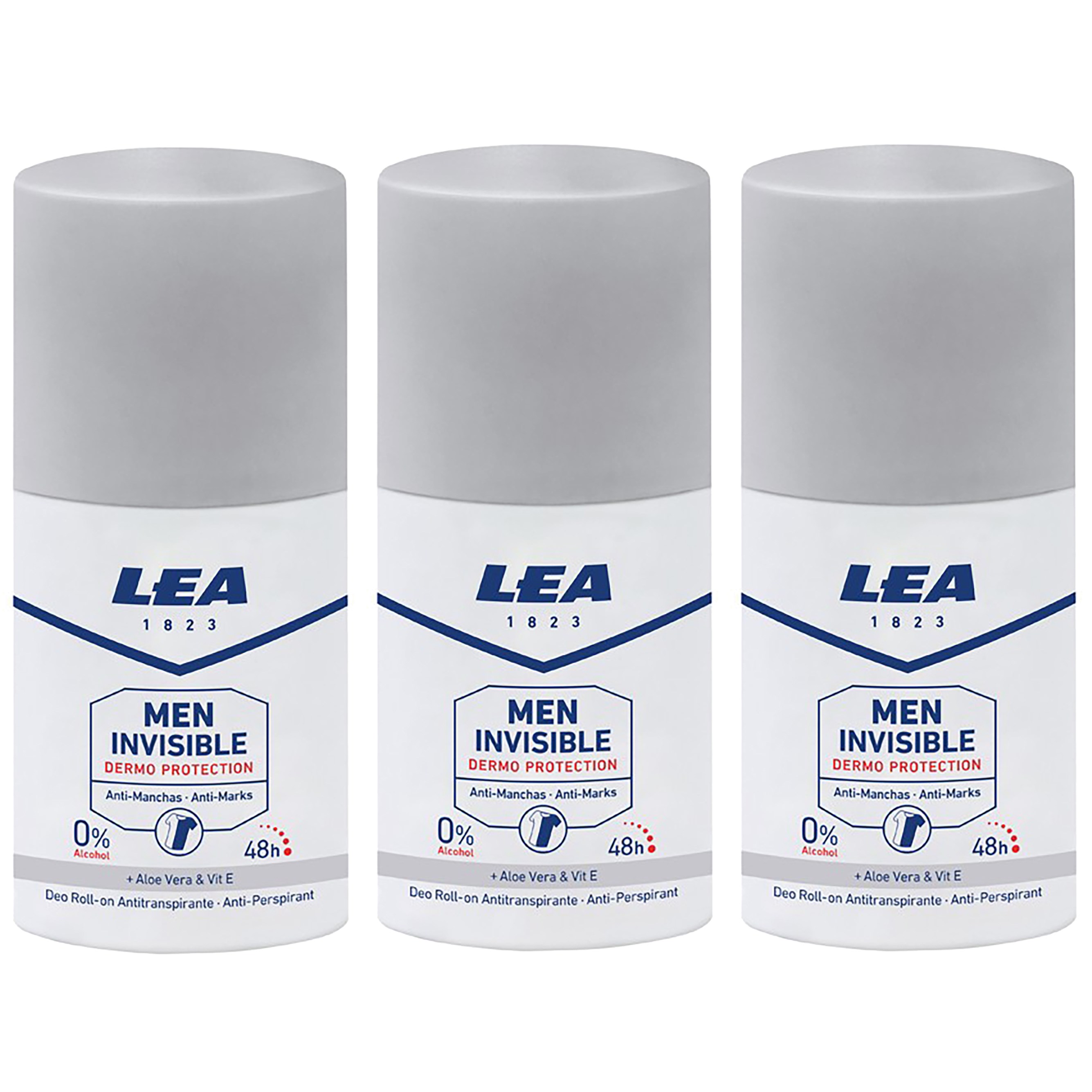 LEA Men Invisible Dermo Protection Deo Roll On 50 ml x 3