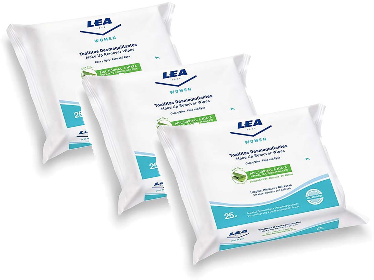 LEA Women Make Up Remover Wipes Aloe Vera x 3