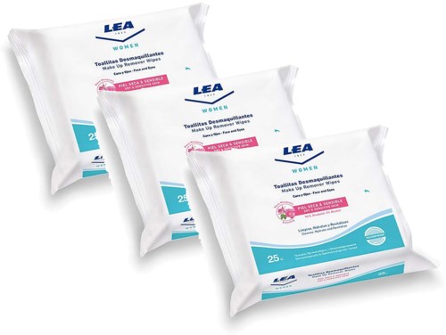 LEA Women Make Up Remover Wipes Rosehip x 3