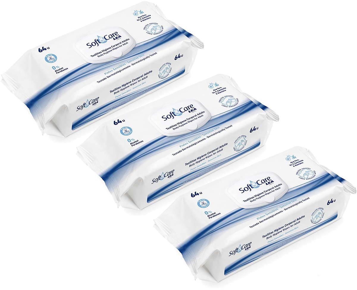 LEA Derm Adult Wet Wipes x 3