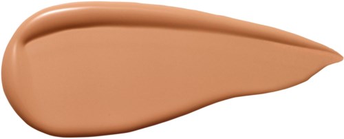 Ett beige flytande makeuprestreck med en slät, tårformad form och spetsigare ände.