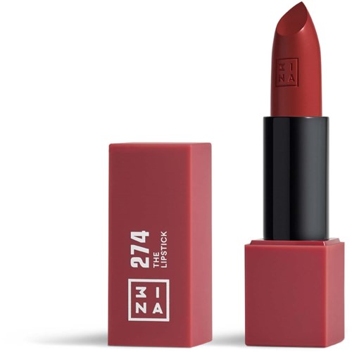 En läppstift i svart och rosa förpackning med orden 'The Lipstick' och 'Naza 27/4'.