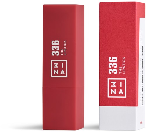 Red lipstick with "336" and "The Lipstick" written on the case and box.