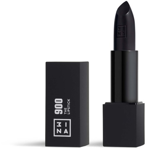 En svart leppestift med tilhørende eske med teksten '900 THE MOOD LIPSTICK' av MZNA.