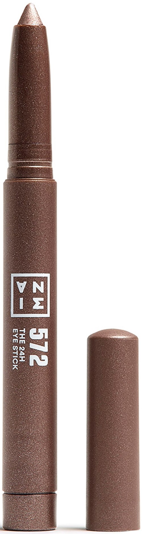 En brun øjenstift med låg, mærket '372' og 'VITA', bruges til makeup.