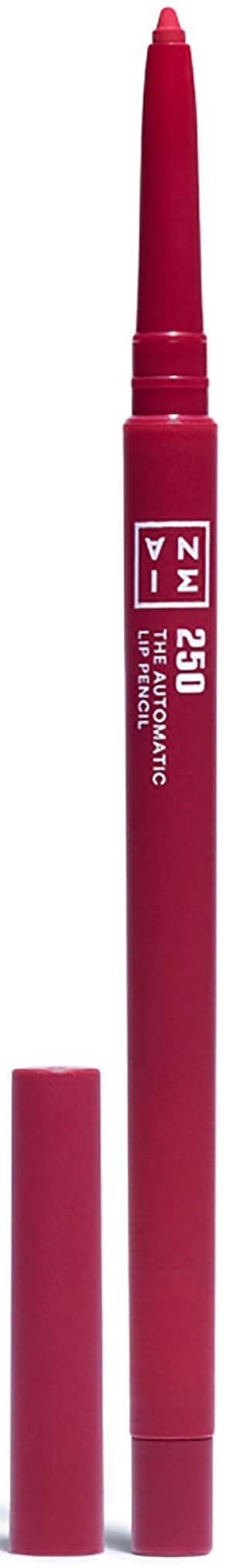 En pink pen med låg, mærket med nummer 250 og lidt tekst, står lodret.