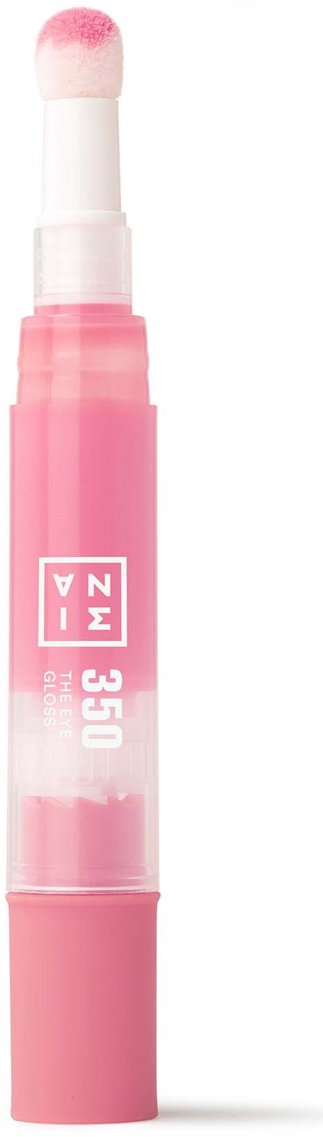 Ein pinker Marker mit runder, weicher Spitze und klarem Körper, der den Tintenstand zeigt.
