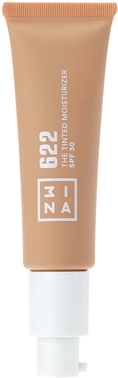 En beige tub märkt 'G22 UV SPF 30' för hudskydd. Den har en vit lock och enkel design.