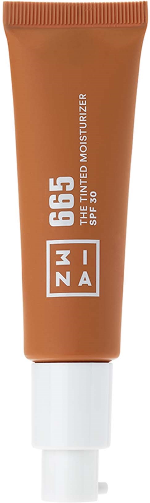 En brun tub med Sunzaw G55 tonad fuktighetskräm med SPF 30, etiketten visar produktnamn och solskyddsinformation.