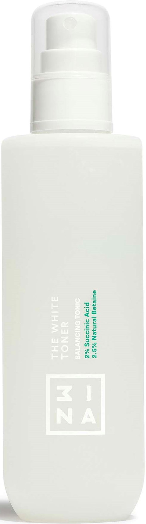 Eine weiße Hautpflegeflasche mit Pumpe, beschriftet 'The White Tone Up Light' und 'SPF 50 PA+++.'