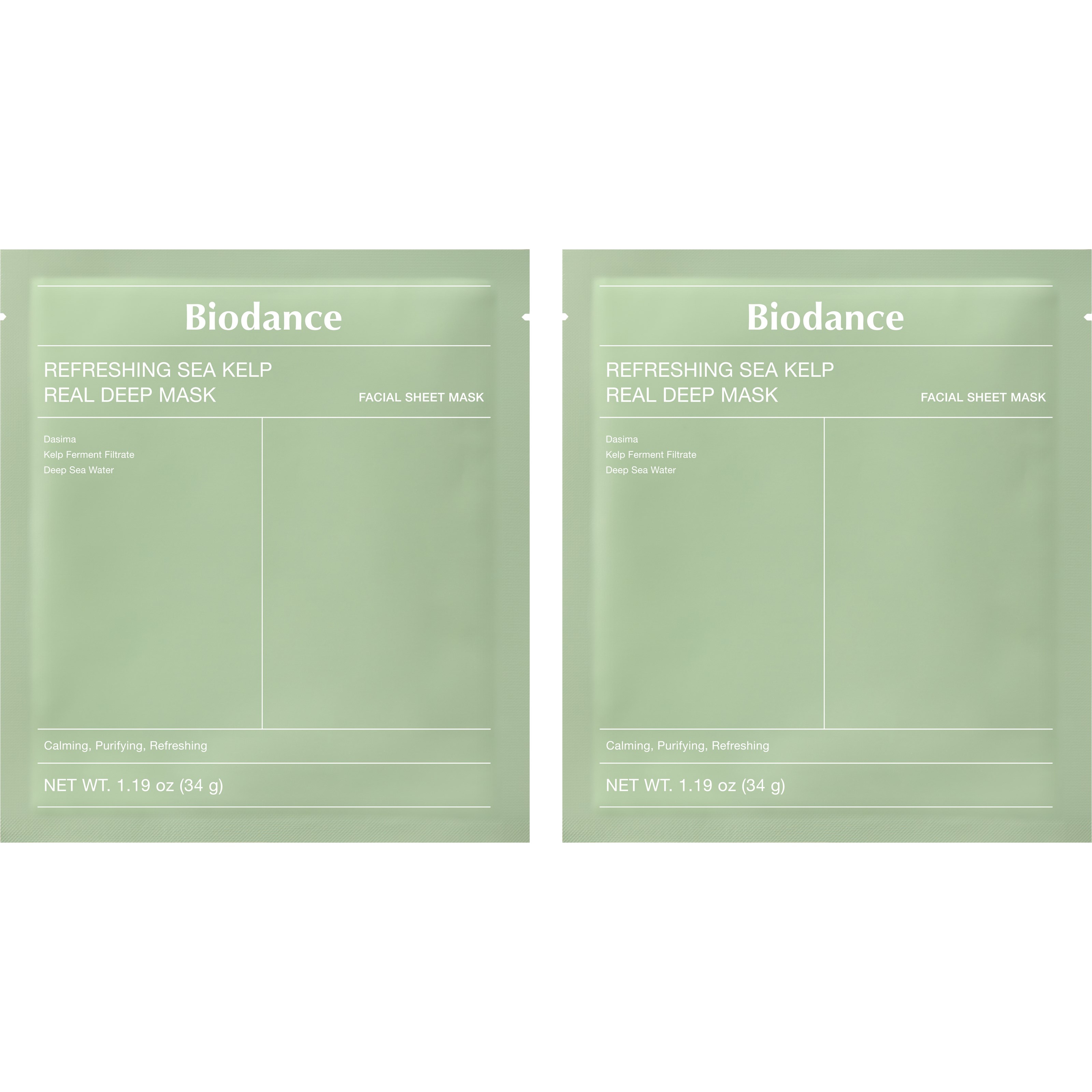 Biodance Refreshing Sea Kelp Real Deep Mask x 2