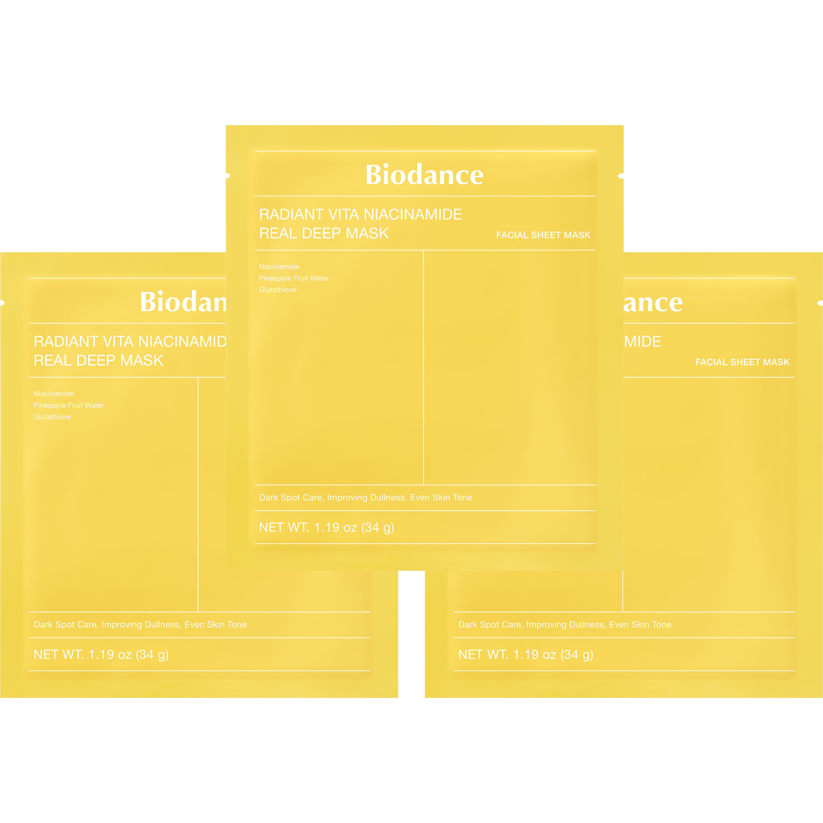 Biodance Radiant Vita Niacinamide Real Deep Mask x 3