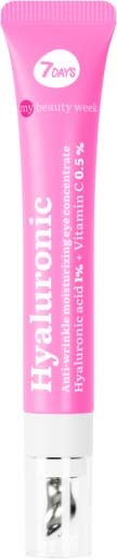 Ein rosa Tube mit "Hyaluronic" für Hautpflege, mit weißem Deckel und rosa Hintergrund.