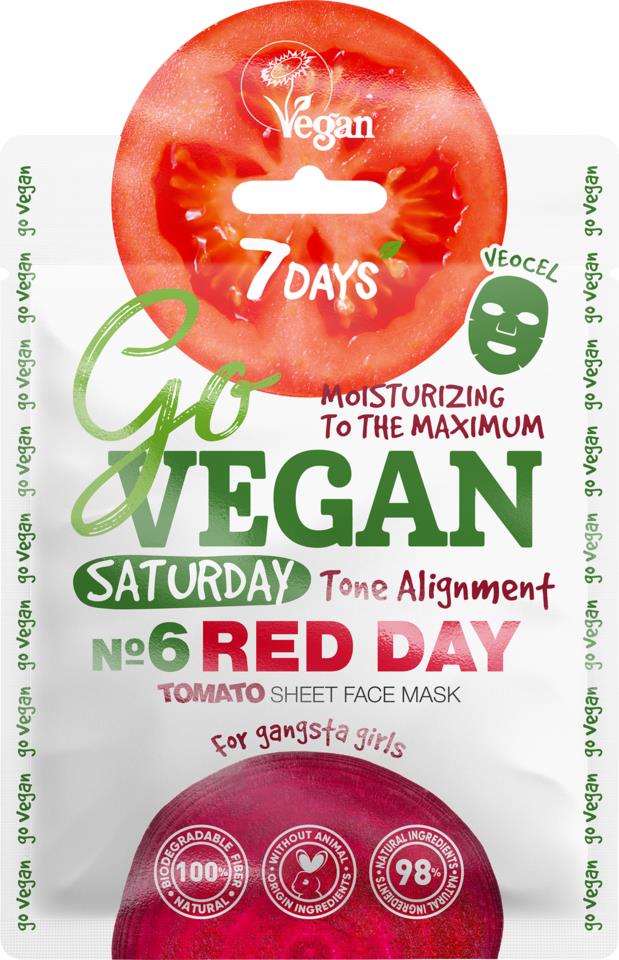 7DAYS Beauty GO VEGAN Facemask RED DAY Saturday