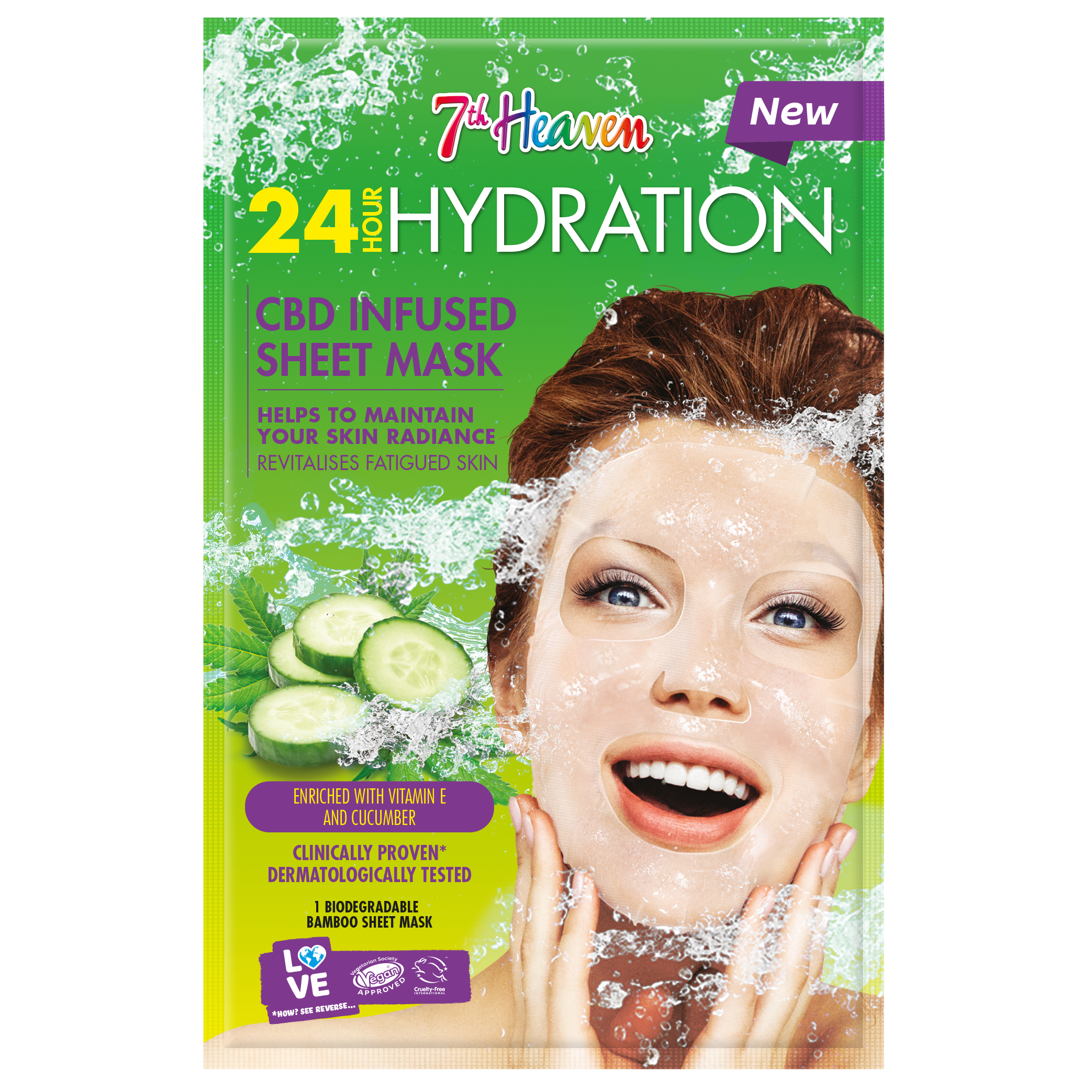 Läs mer om 7th Heaven 24 Hour Hydration CBD Infused Sheet Mask