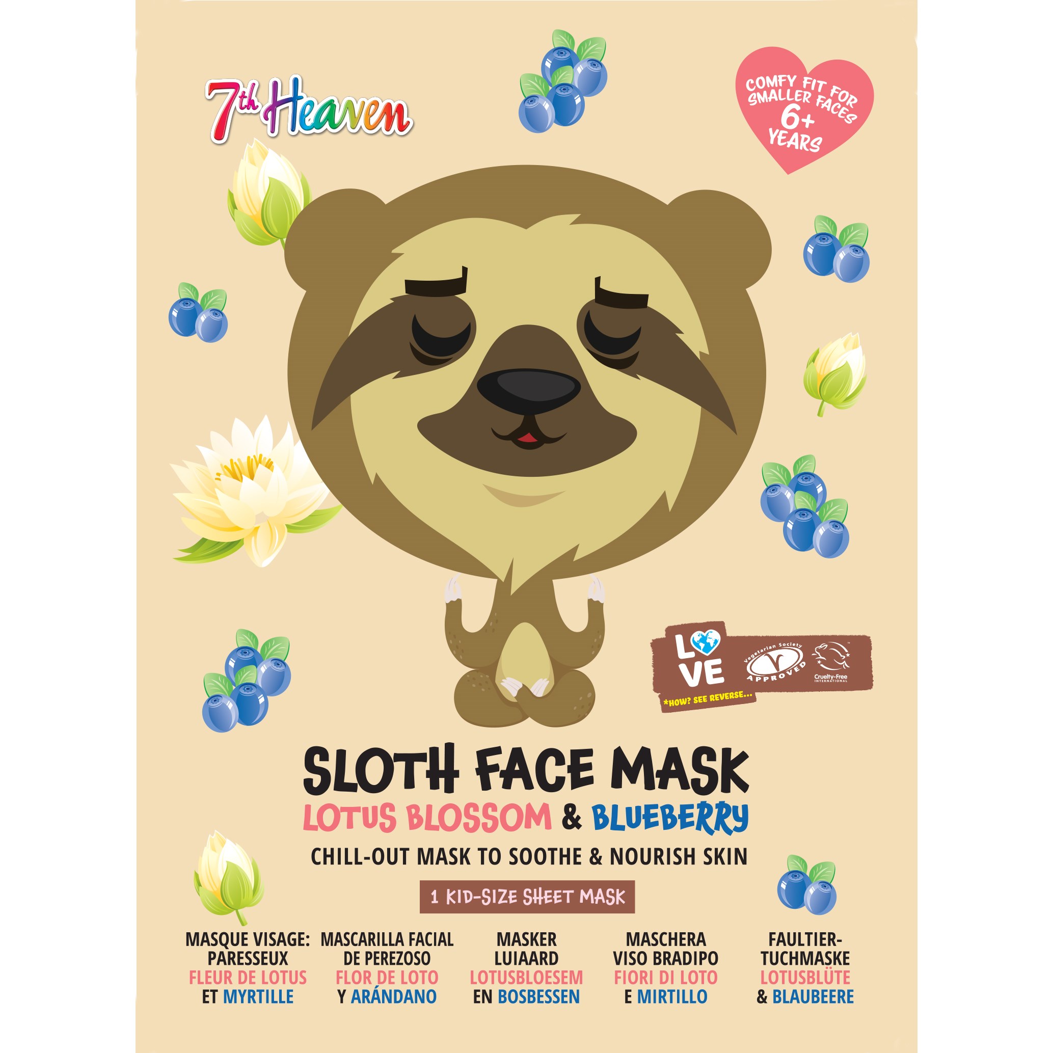 Läs mer om 7th Heaven Animal Sloth Face Sheet Mask