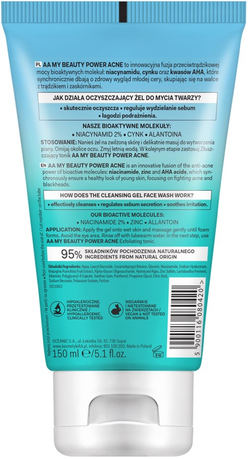 AA My Beauty Power Acne Cleansing Gel Face Wash 150 ml