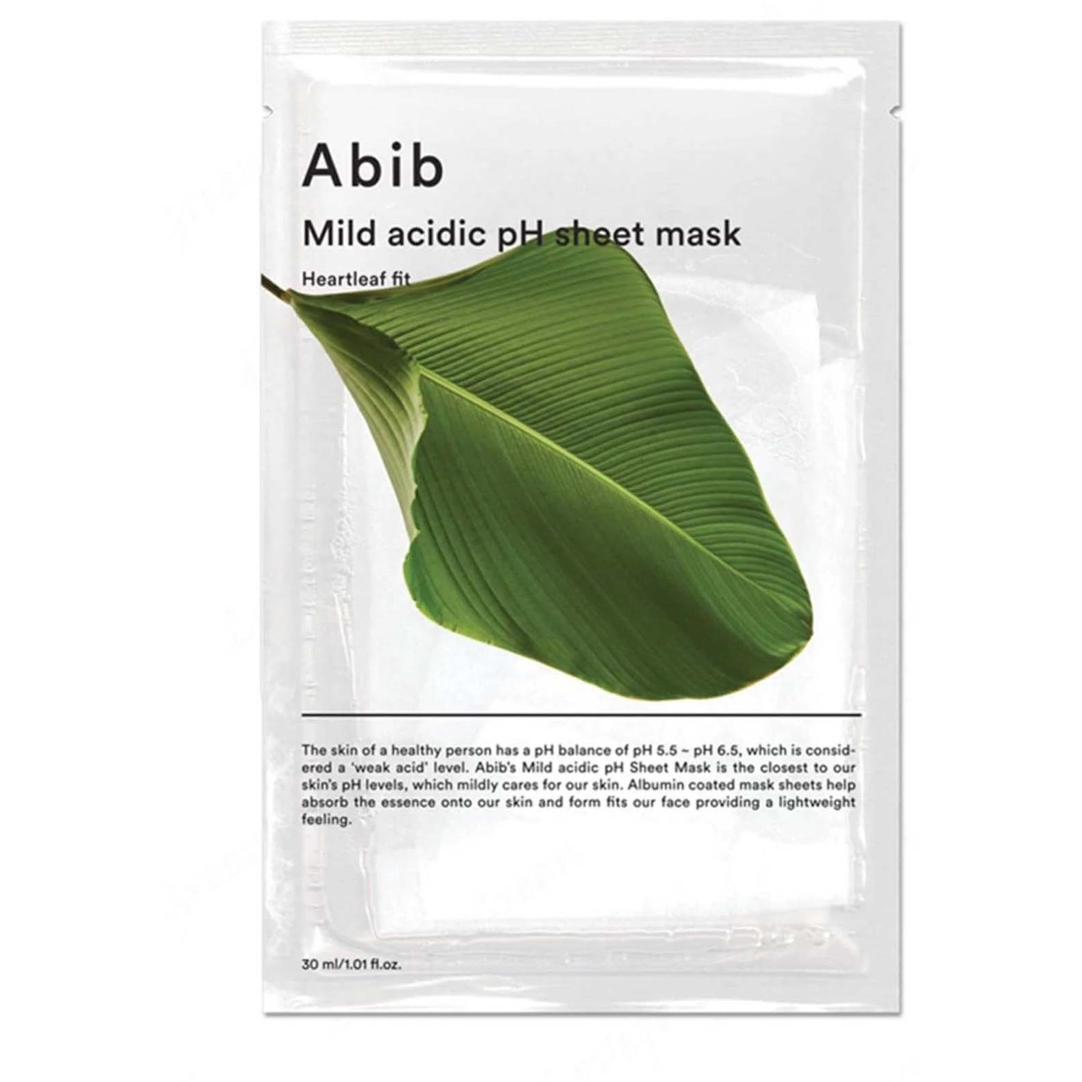 Abib Heartleaf Mild Acidic pH Sheet Mask Heartleaf Fit 10-Pack 30 billede