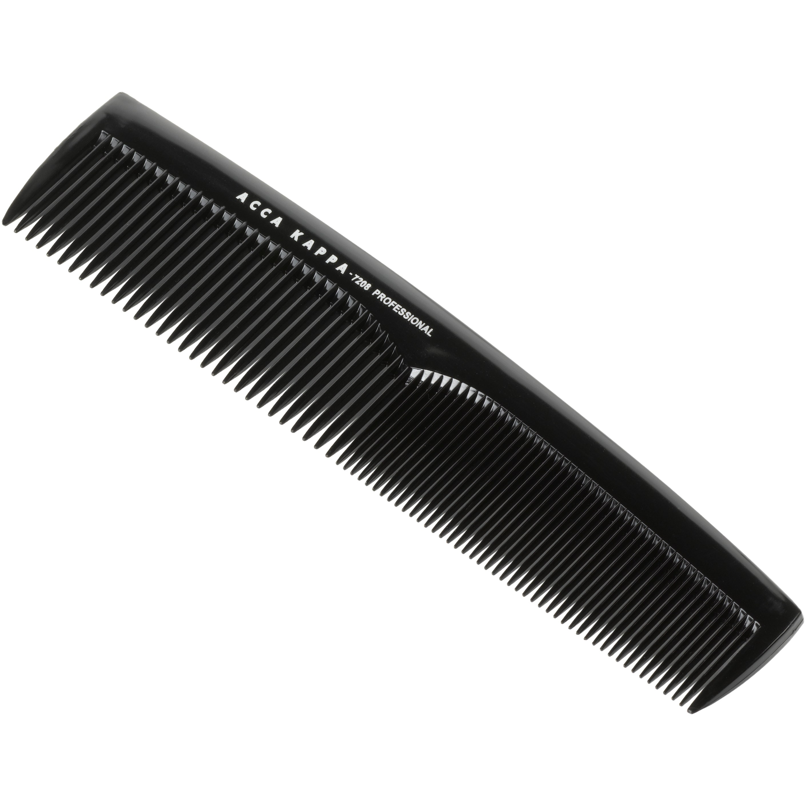 Acca Kappa Professional Styling Fine Coarse Teeth Comb – 7208 Black