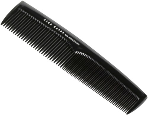Acca Kappa Professional Styling Fine Coarse Teeth Comb – 7208 Black
