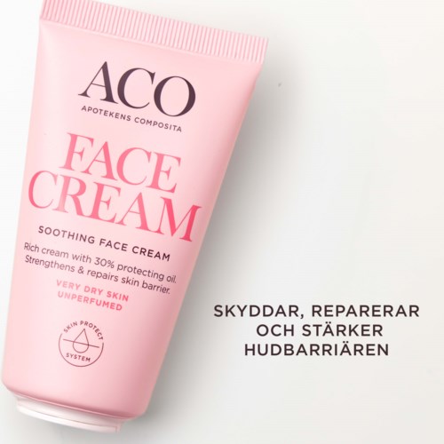 Eine rosa Tube Gesichtspflegecreme, die beruhigt und schützt trockene Haut.