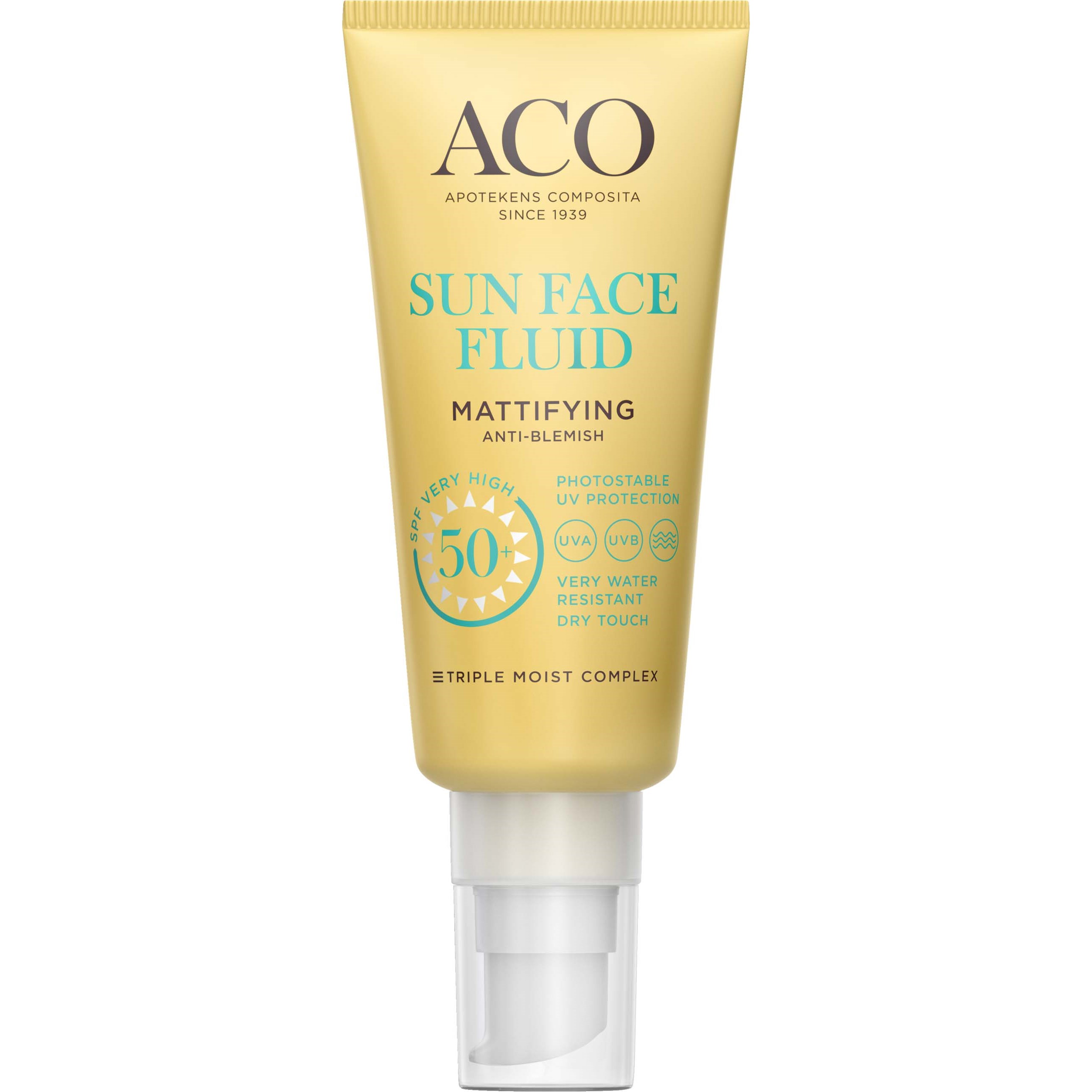 Läs mer om ACO Sun Face Mattifying Fluid SPF50+ 40 ml