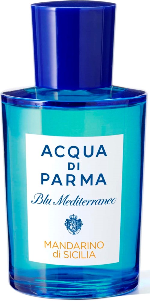 Sininen pullo Acqua di Parma Blu Mediterraneo Mandarino di Sicilia -tuoksua.