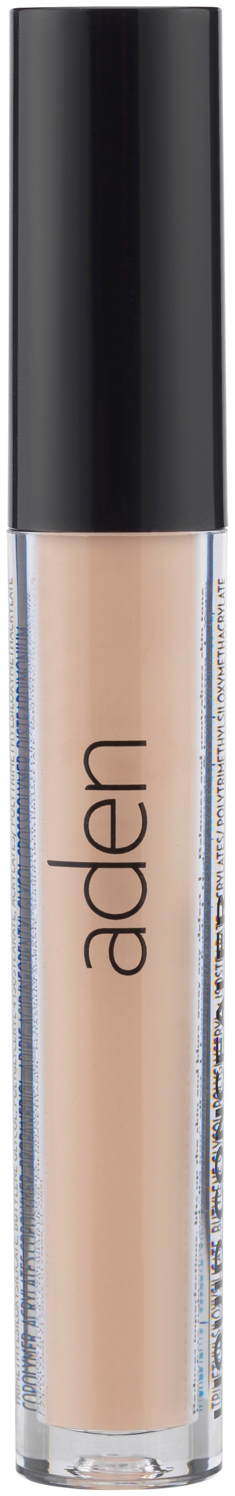En klar tube concealer med sort låg, mærket 'aden'.