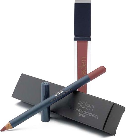 ADEN Liquid Lipstick + Lipliner Pencil Set Corset 22 7 + 1,14 g ml