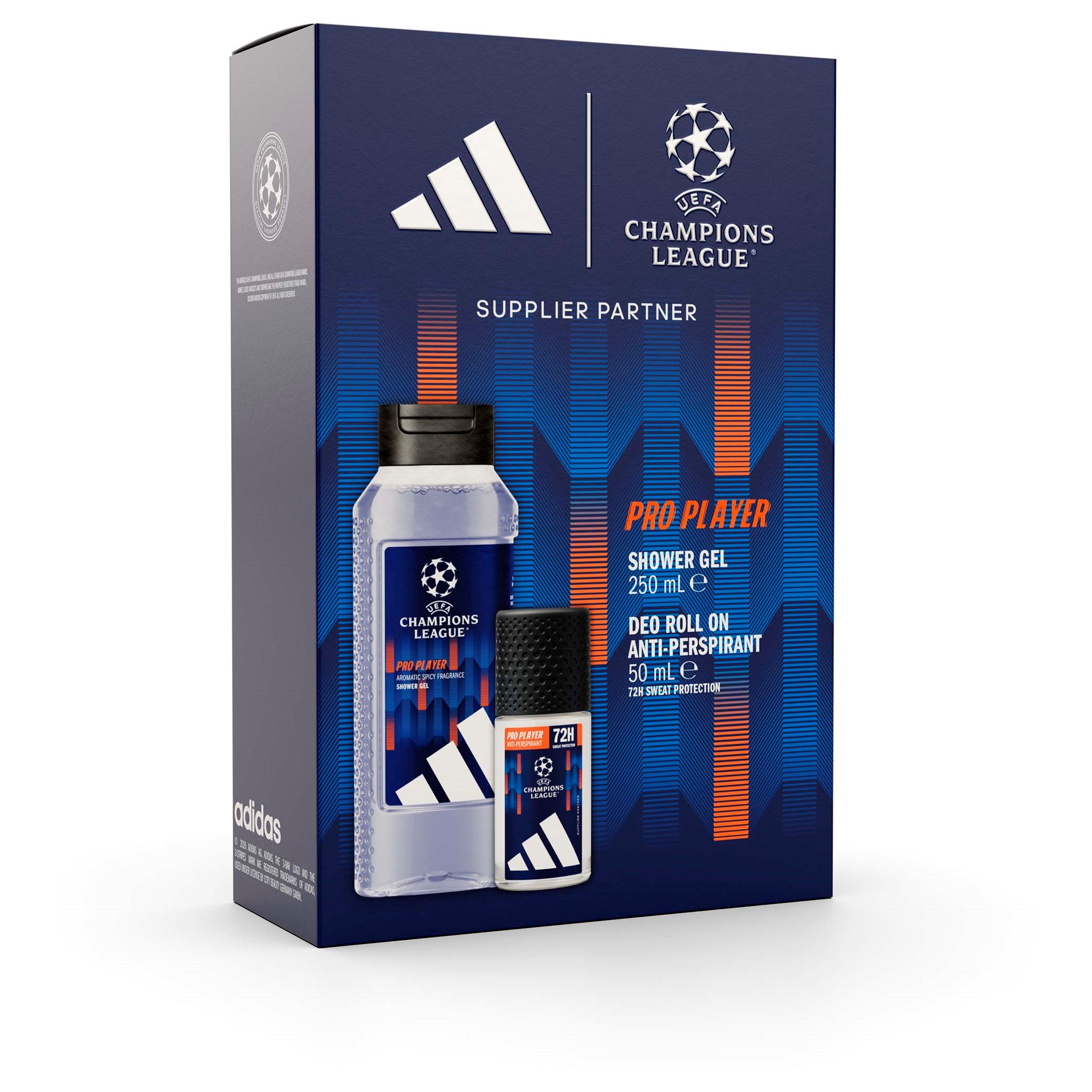 Adidas Gift Set UEFA Pro Player Shower Gel 250 ml + Roll On 50 ml 0 kpl