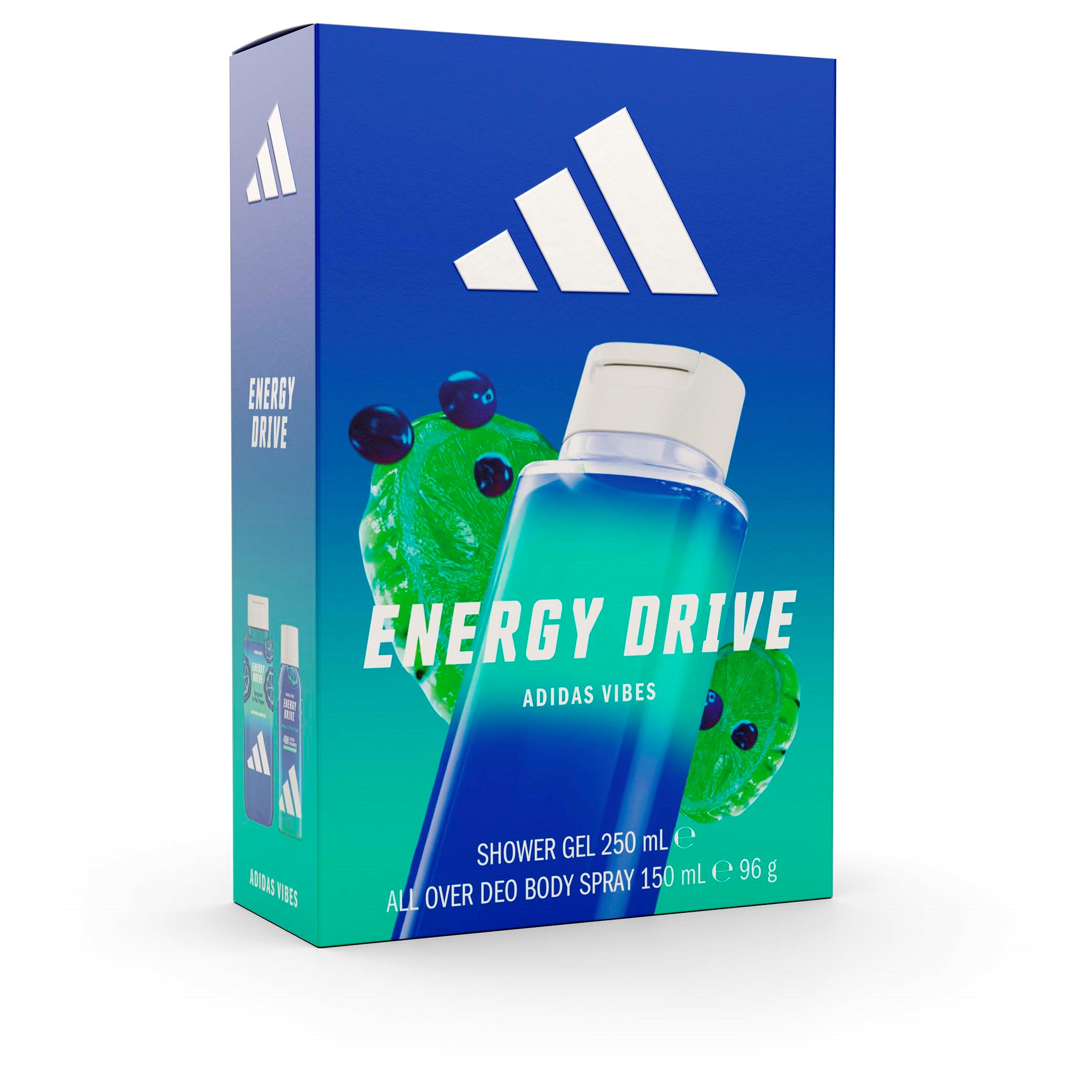 Adidas Gift Set Vibes Energy Drive Shower Gel 250 ml + Deo Body Spray 150 ml 0 kpl