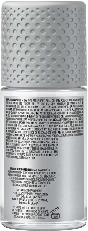 ADIDAS Pro Invisible Roll-on deodorant 50 ML