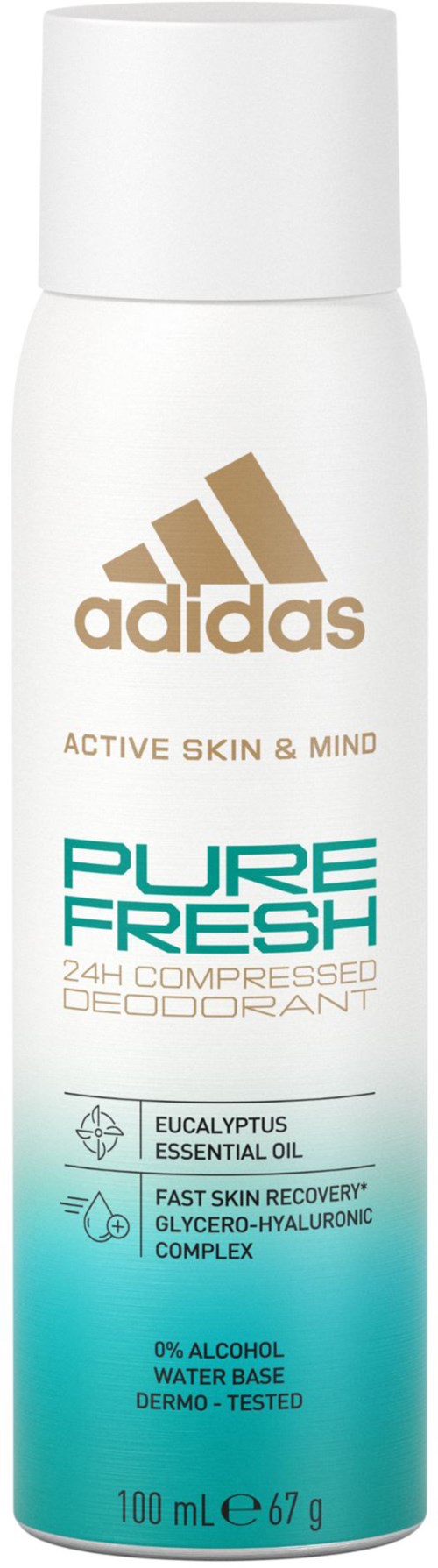 Adidas Skin & Mind Pure Fresh Compressed Deodorant Spray 100 ml