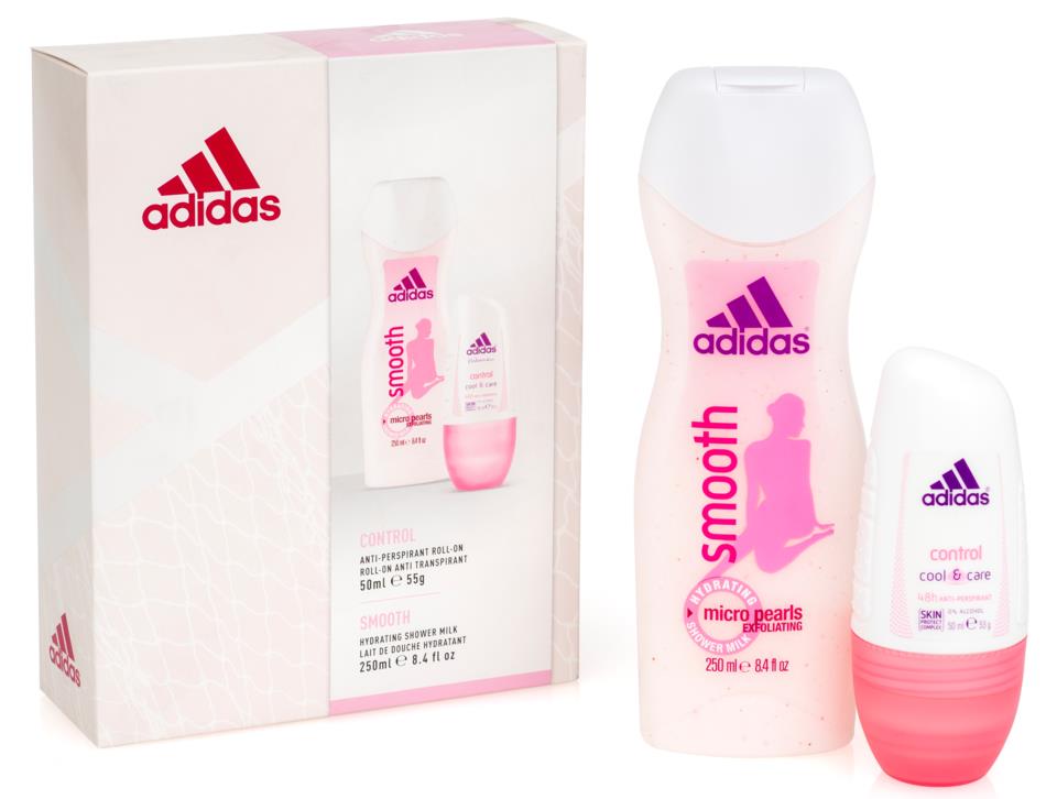 Adidas Smooth Shower Gift Set Gel 200ml + Roll on 50ml