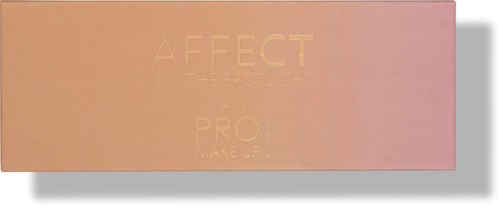 Et rektangulært makeup-produkt med en lyse rosa og ferskenfarvet gradient, mærket 'AFFECT PRO MAKE UP'.