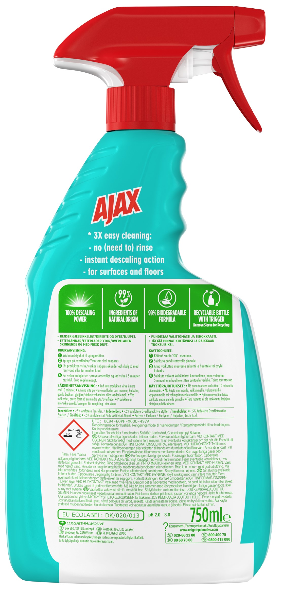 Ajax Bathroom Bathroom Cleaner Sprayer 750 ml - VMD parfumerie - drogerie