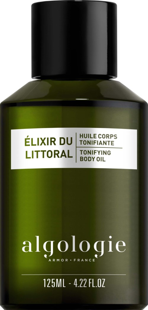 Groene fles met witte tekst, zwarte dop, eenvoudig ontwerp.