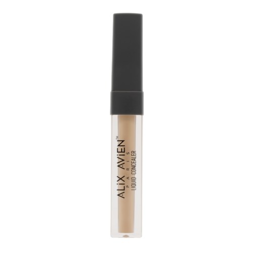 A beige liquid concealer in a clear tube with a black cap. Brand is Avien Alix. Designed for skin coverage.