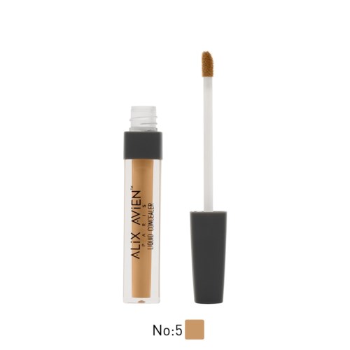 A tube of concealer with a sponge applicator, labeled AliX AvieN, No:5, in light beige color.